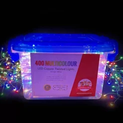 400 Led Connectable Copper Twisted Lights Multi Colour - Green Wire