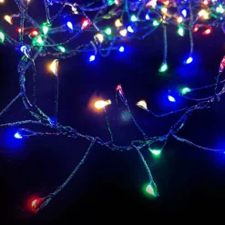 400 Led Connectable Copper Twisted Lights Multi Colour - Green Wire