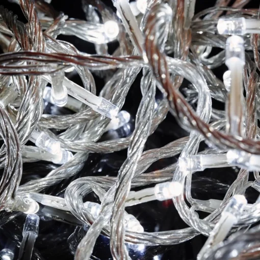 400 Led Connectable Fairy Lights White - Clear Wire