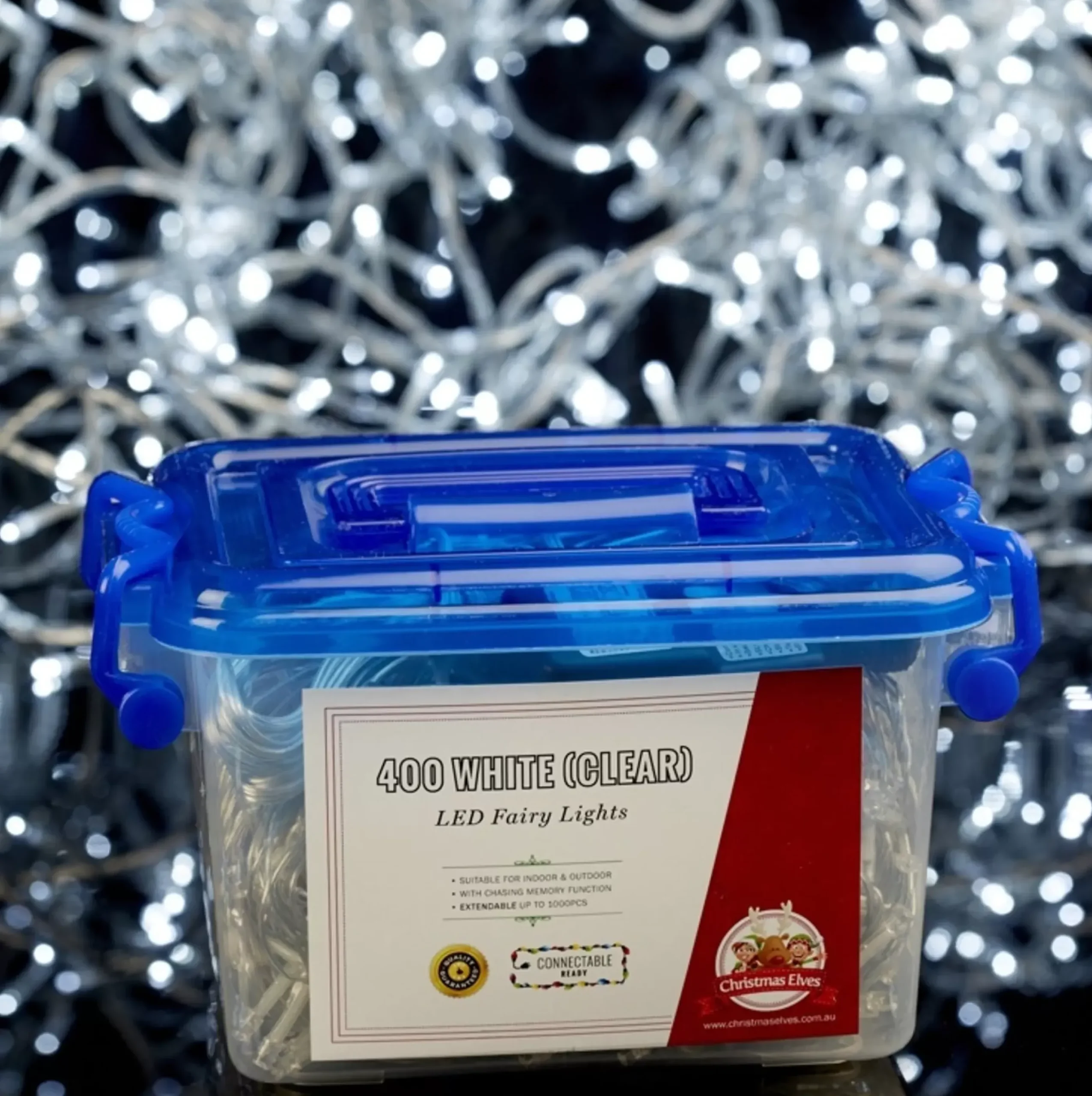 400 Led Connectable Fairy Lights White - Clear Wire