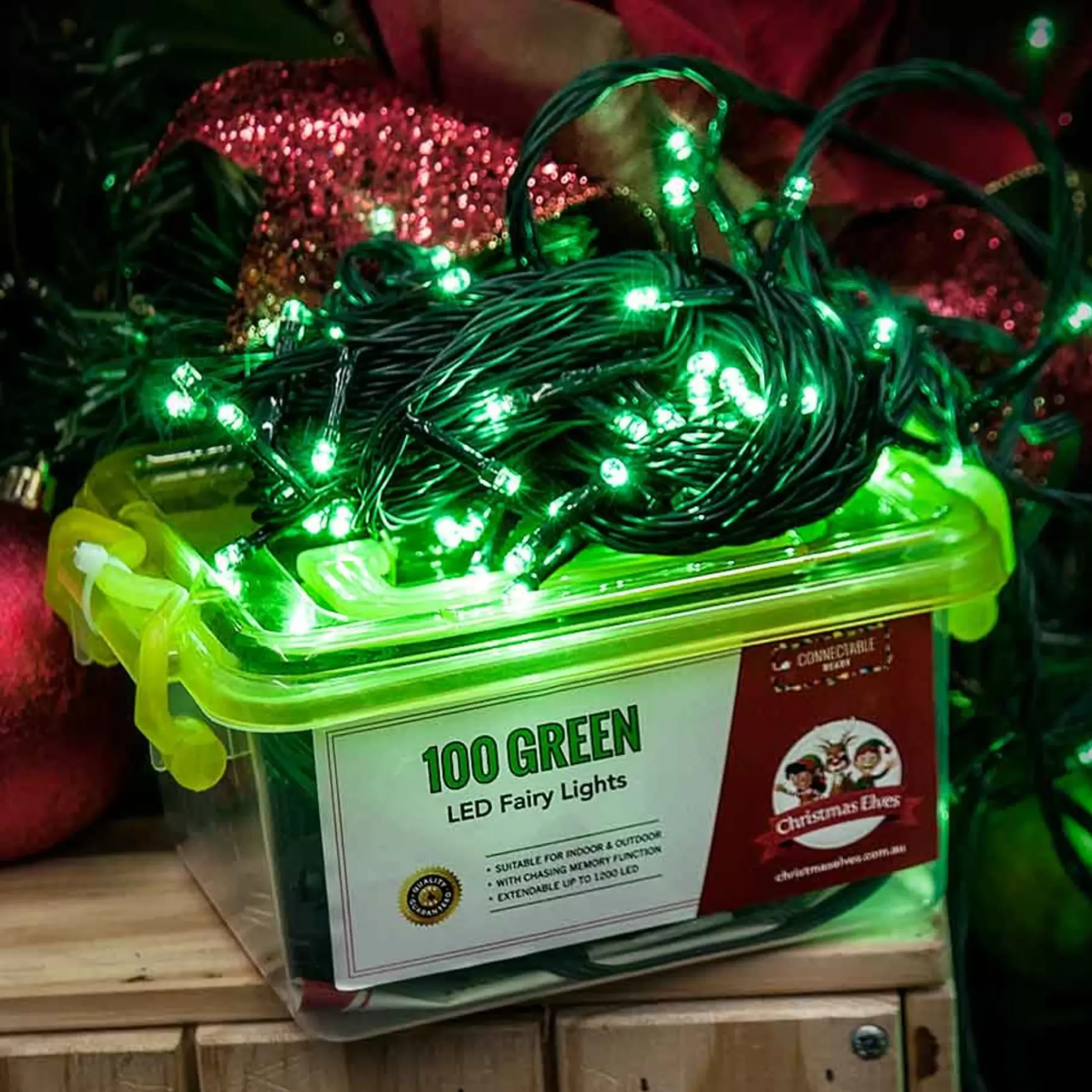 100 Led Connectable Fairy Lights - Green