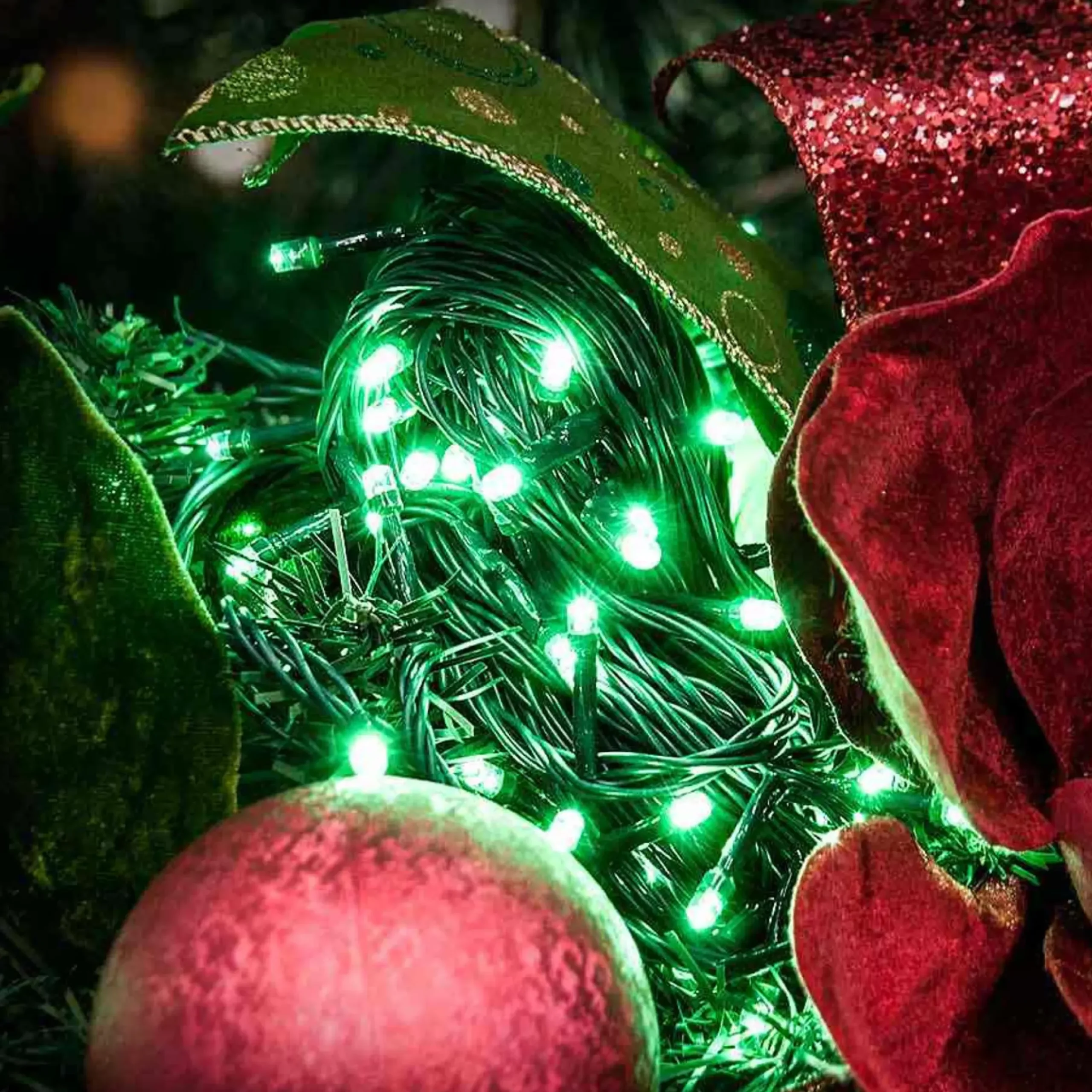 100 Led Connectable Fairy Lights - Green