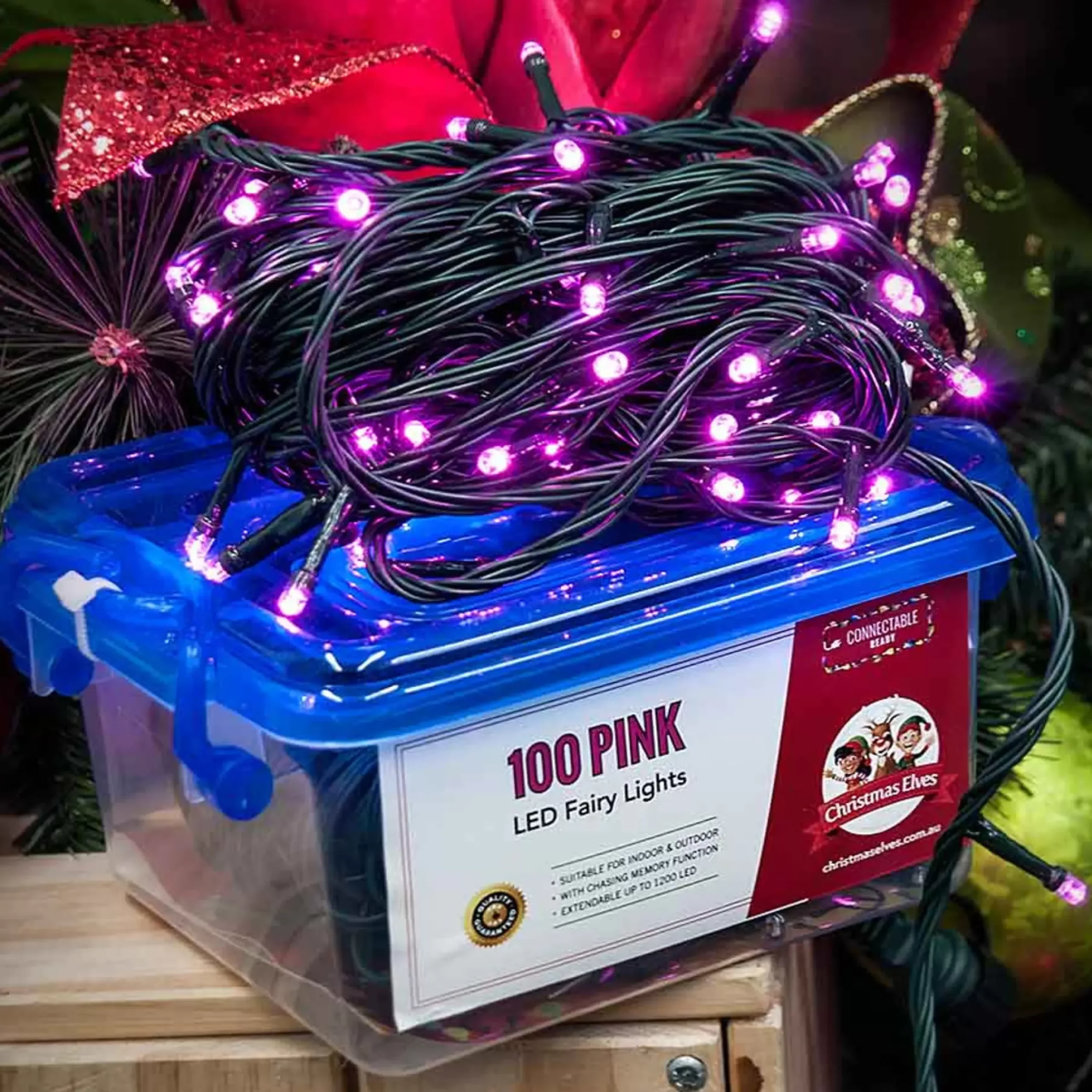 100 Led Connectable Fairy (String) Lights - Pink