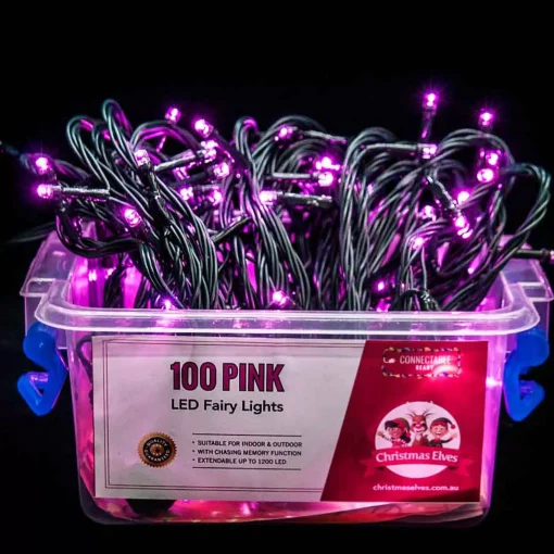 100 Led Connectable Fairy (String) Lights - Pink