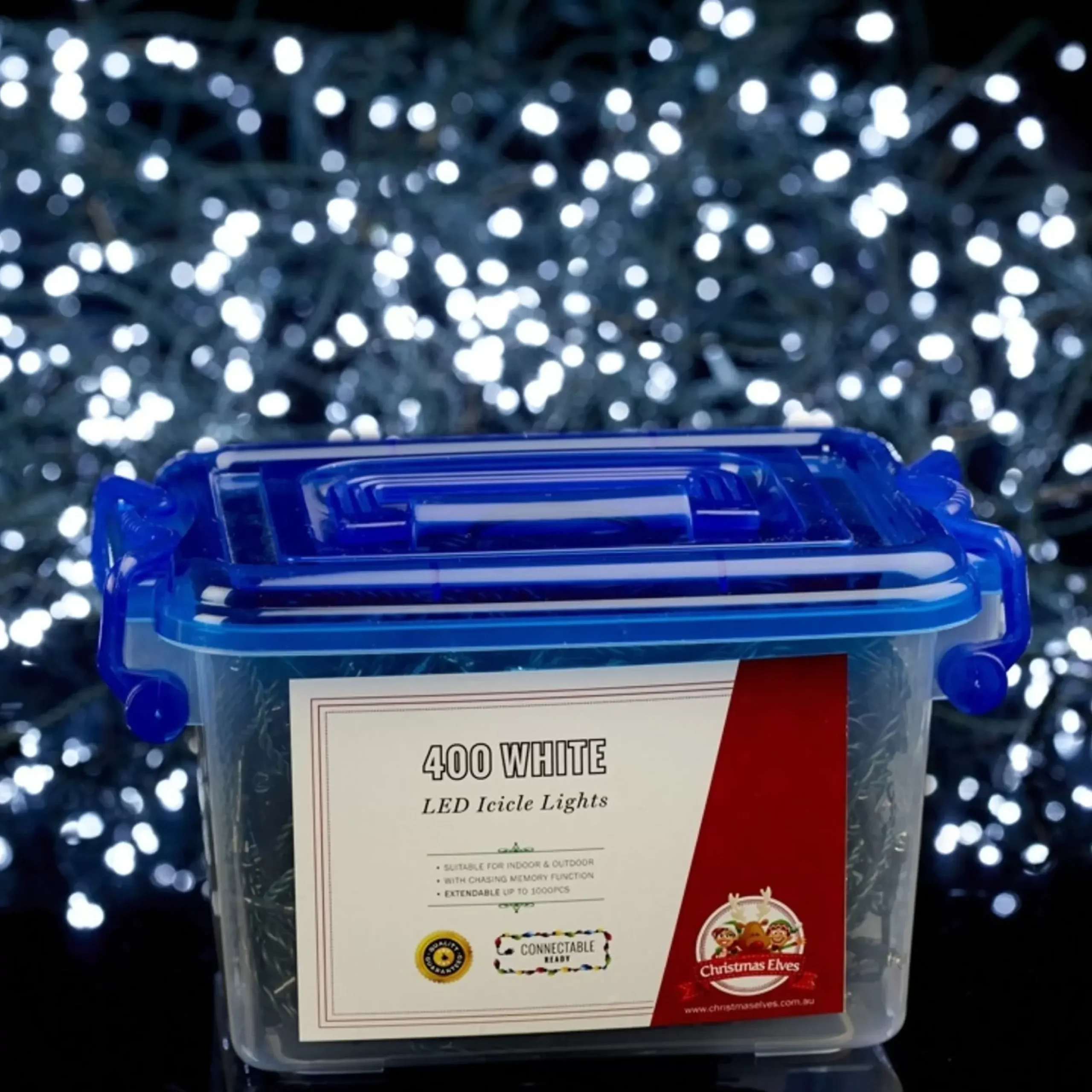400 Led Connectable Icicle Lights - White