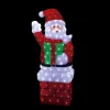 Acrylic Santa In Chimney With Gift Box - 118Cm