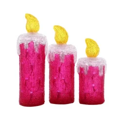 Acylic Candles (Set Of 3) - 35Cm