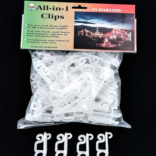 All In 1 Gutter Mount Light Clip (Pack Of 100)