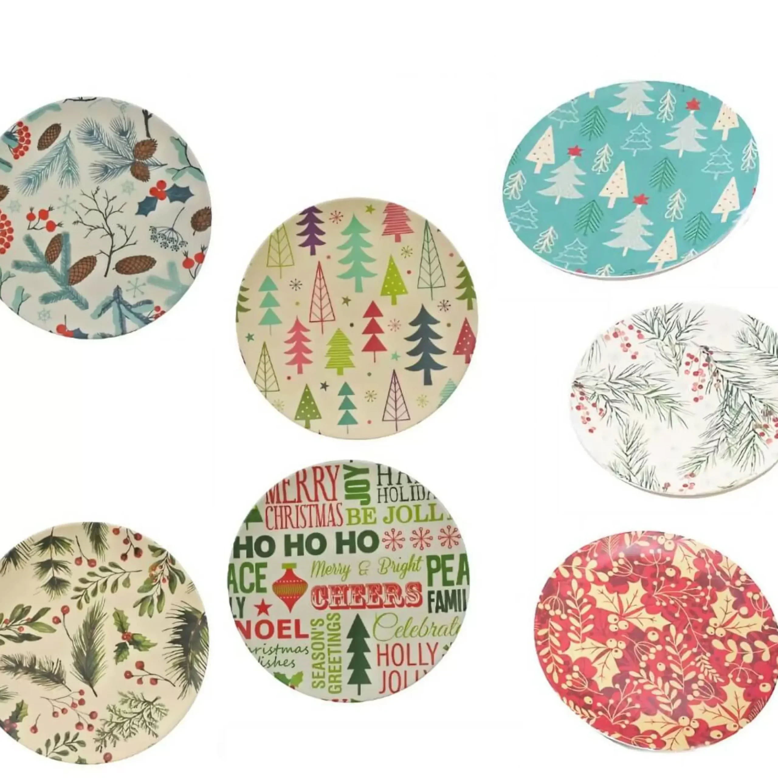 Bamboo Fibre Side Plate (7 Styles) - 20Cm