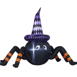 Black Halloween Inflatable Spider (Air Powered) - 122Cm