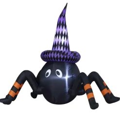 Black Halloween Inflatable Spider (Air Powered) - 122Cm