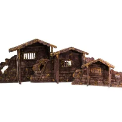 Brown Nativity Stable - 45Cm