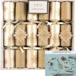 Champagne Cream Platinum Cracker (Pack Of 6) - 30Cm