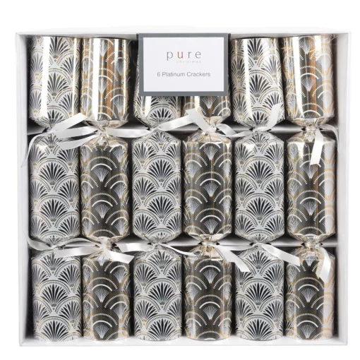 Champagne Filigree Platinum Cracker (Pack Of 6) - 35Cm