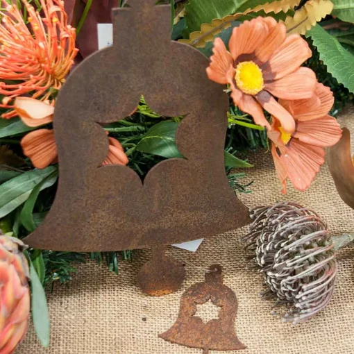 Christmas Bell Decoration Metal Garden Art - 25Cm