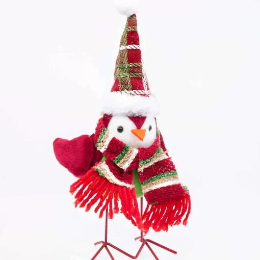 Christmas Bird With Hat And Scarf (4 Styles) - 25Cm