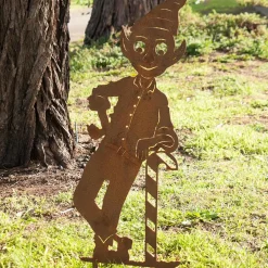 Christmas Elf Boy Garden Art Stake - 82Cm