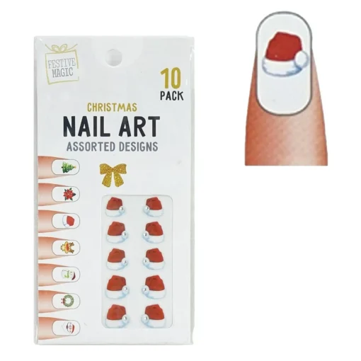 Christmas Nail Jewels 10Pk (6 Styles)
