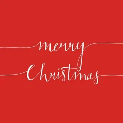 Christmas Note Red Luncheon Napkins (Pack Of 20) - 33Cm - (Duplicate Imported From Bigcommerce)