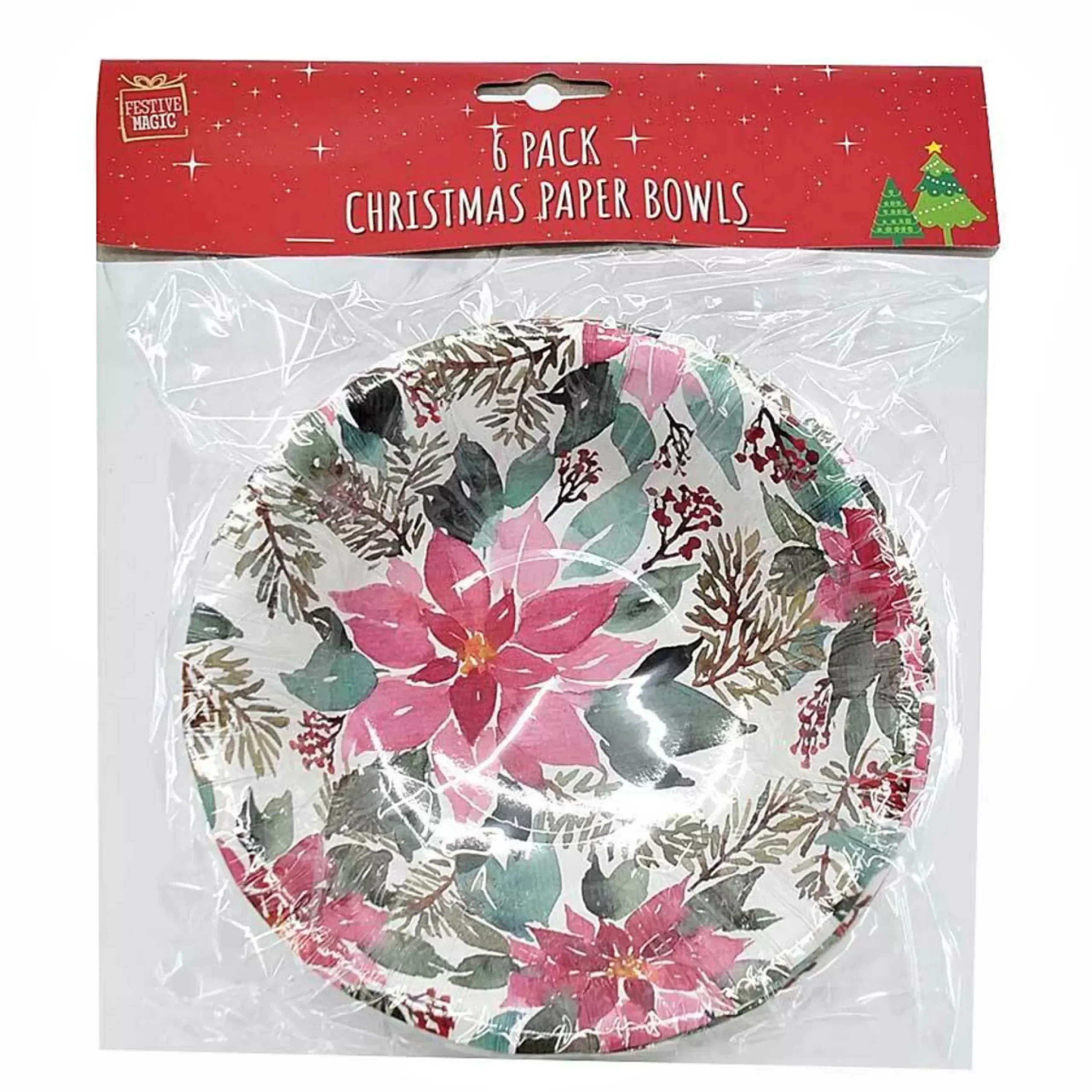 Christmas Paper Dessert Bowls (4 Designs) - 6Pk