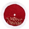 Christmas Tree Skirt Velvet Burgundy "Merry Christmas" - 100Cm