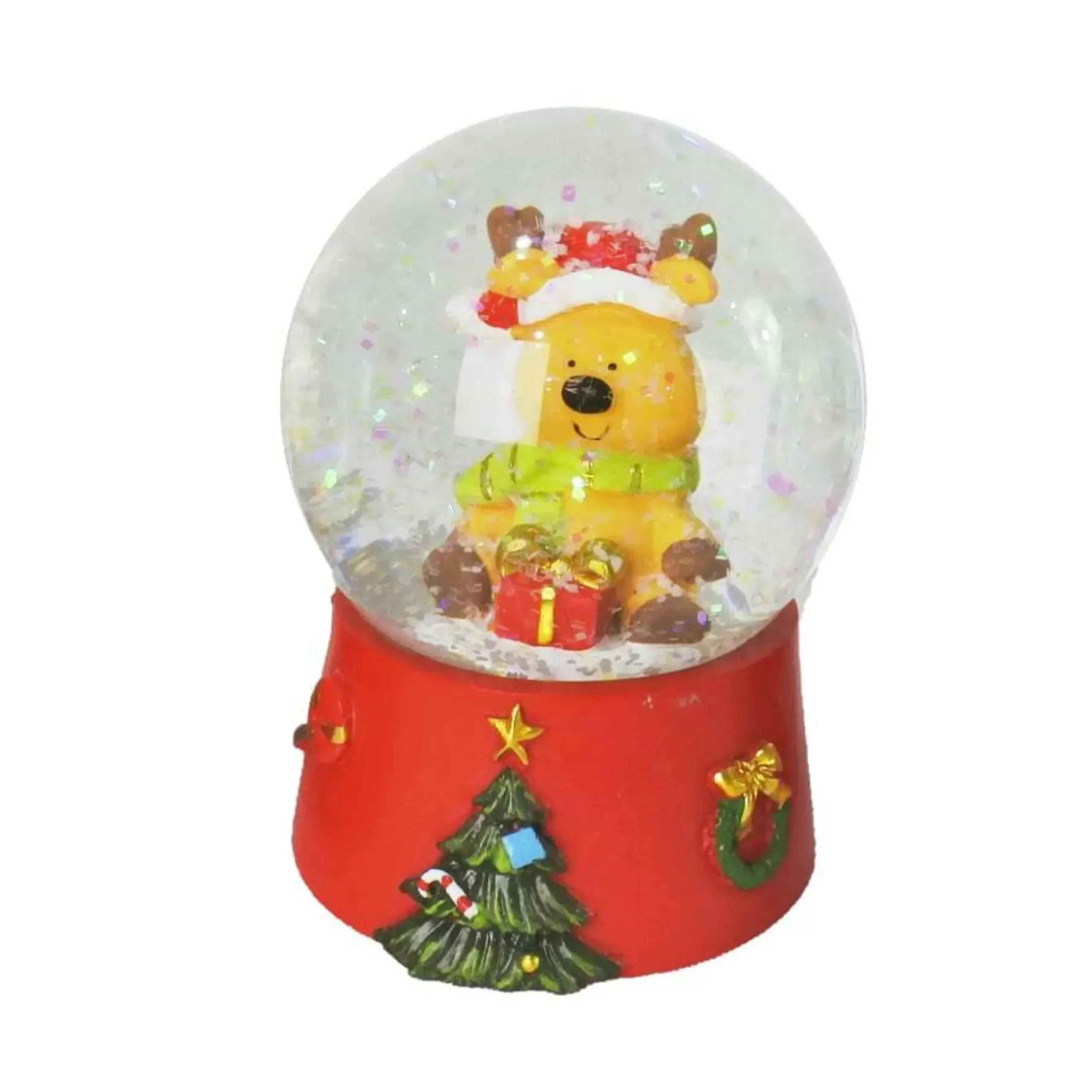 Christmas Waterball On Red Base (3 Styles) - 6.5Cm