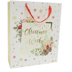 Classic Floral Foil Giftbag (4 Styles) - 32Cm