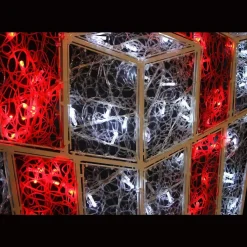 2D White Red Light Up Gift Box - 122Cm