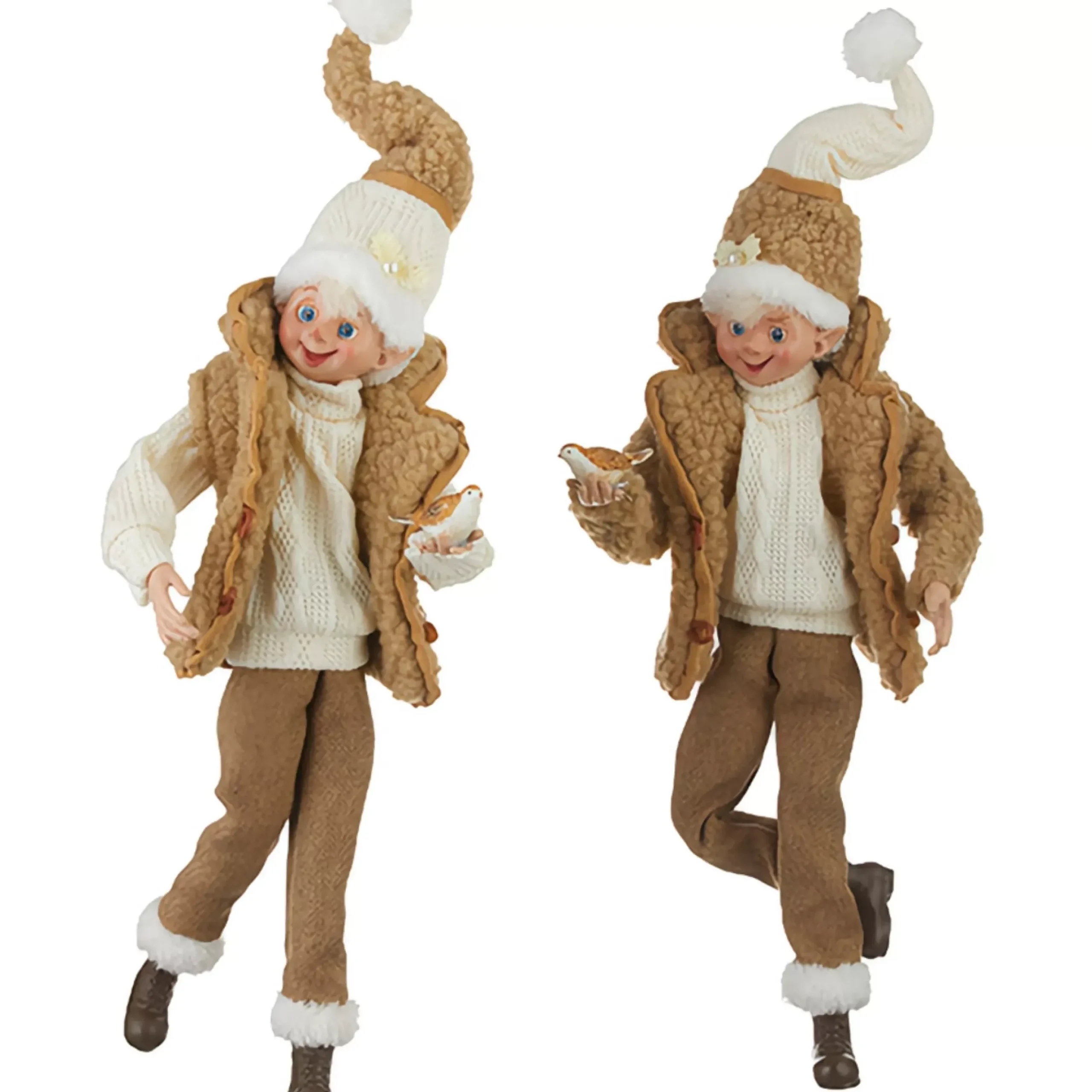 Fawn Cozy Posable Elf (2 Styles) - 40.5Cm