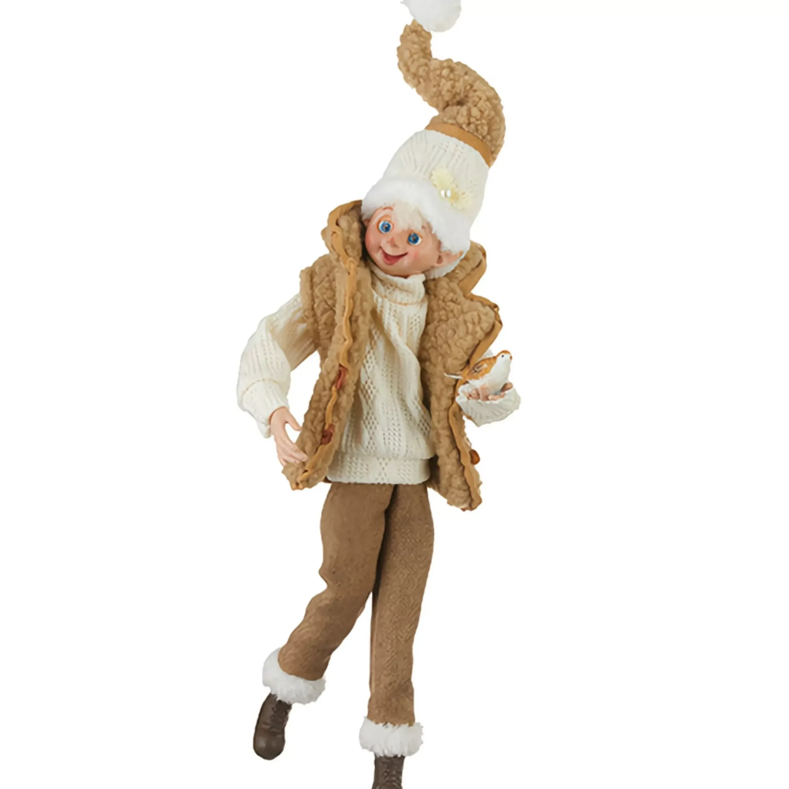 Fawn Cozy Posable Elf (2 Styles) - 40.5Cm
