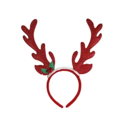 Festive Headband Reindeer Antlers With Holly (3 Colours)
