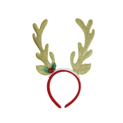 Festive Headband Reindeer Antlers With Holly (3 Colours)