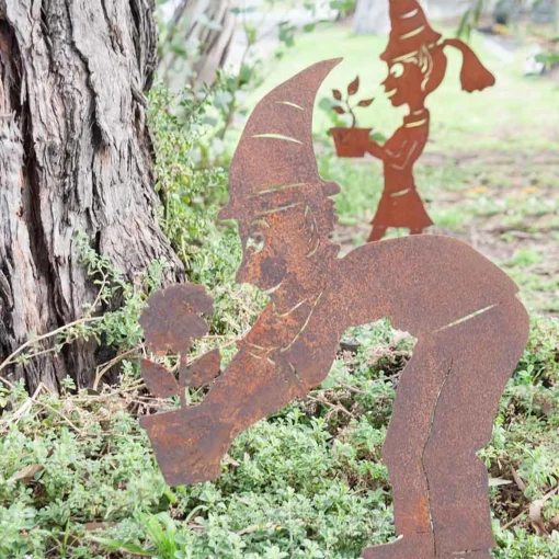 Garden Elf Boy Stake 1 Garden Art - 62Cm