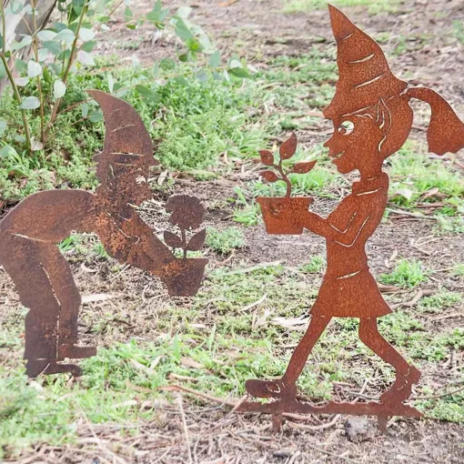 Garden Elf Boy Stake 1 Garden Art - 62Cm