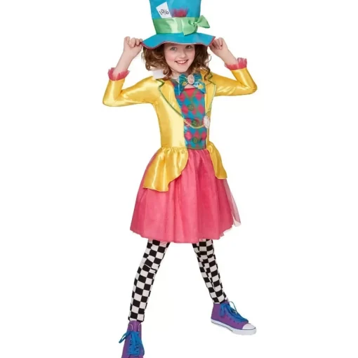 Girls Mad Hatter Deluxe Costume - 3-5 Yrs