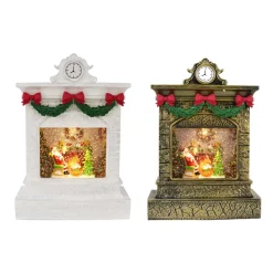 Glitter Swirl Musical Fireplace Led Usb (2 Styles) - 26Cm