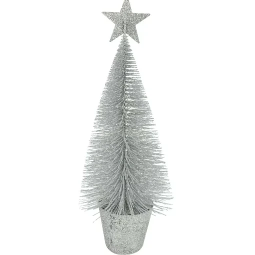 Glitter Tree With Star (4 Colours) - 25Cm