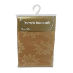 Gold Christmas Damask Table Cloth (150 X 225Cm)