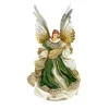 Green Cream Gold Angel With Mandolin - 25Cm