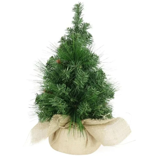 Green Spruce Pine Needle Tree With Jute Base - 45Cm