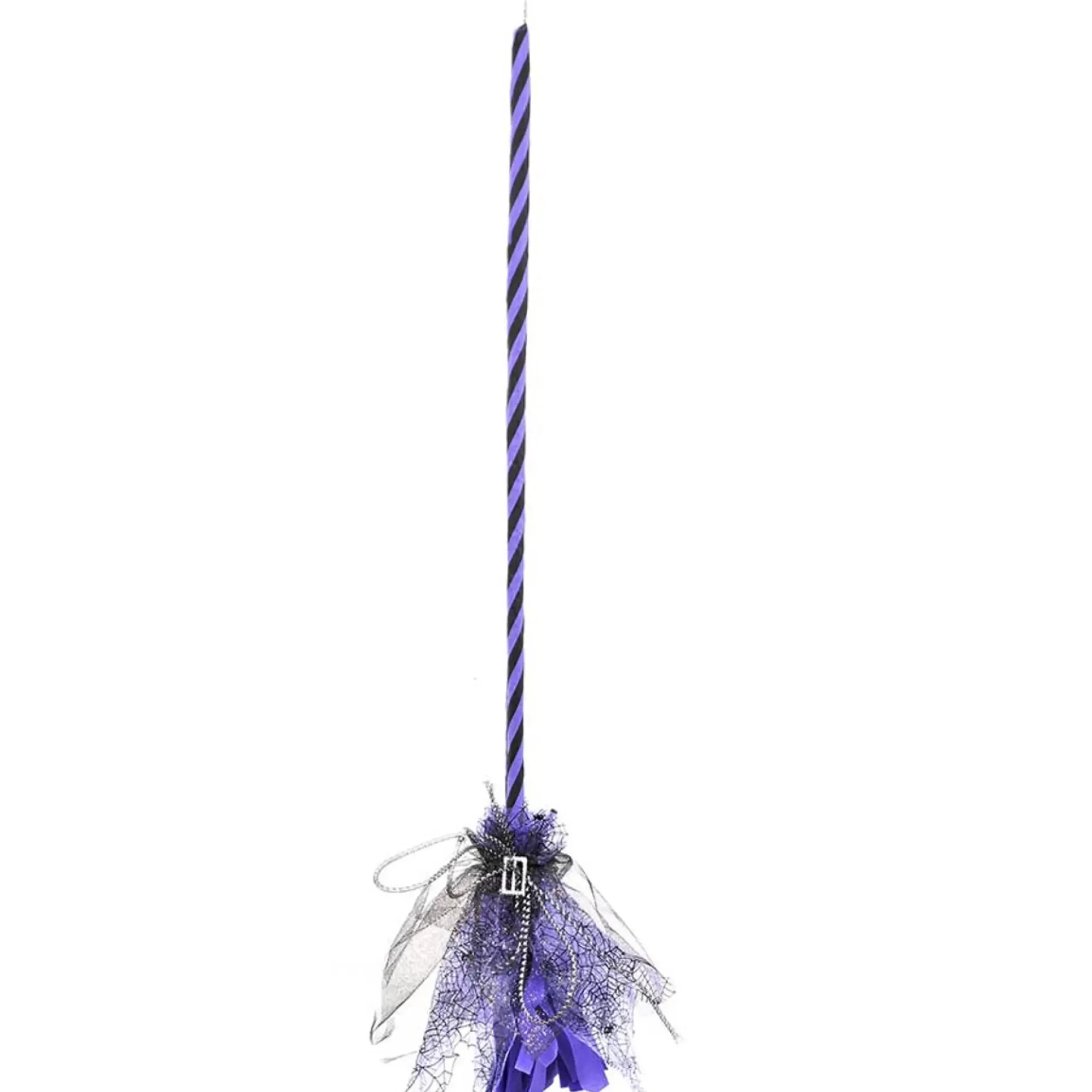 Halloween Witch Broom Spiderweb (3 Styles) - 120Cm