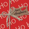 Ho Ho Ho Gift Red Luncheon Napkin (Pack Of 20) - 33Cm