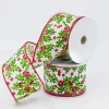 Holly With White Background Ribbon - 10M