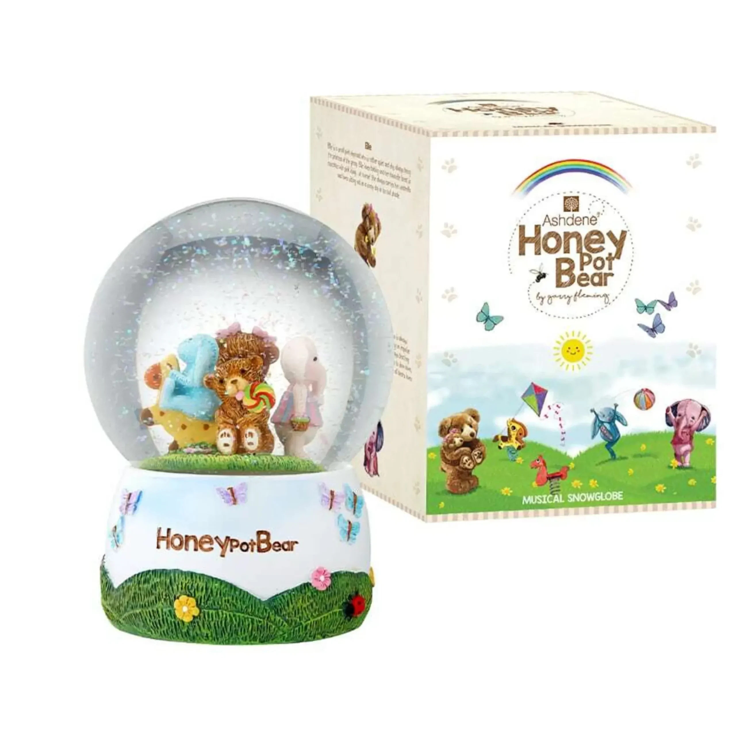 Honey Pot Bear Musical Snowglobe - 7.5Cm