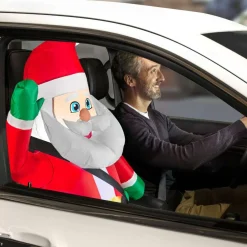 Inflatable Santa Claus In Car Buddy (Air Powered Back Seat Driver) - 90Cm