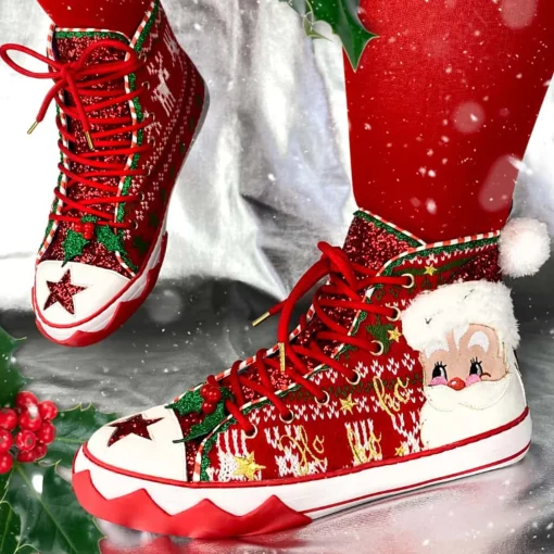 Irregular Choice - Red Better Not Pout Sneaker (Size 44)