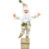 Ivory And Gold Elf Stocking Hanger - 38Cm