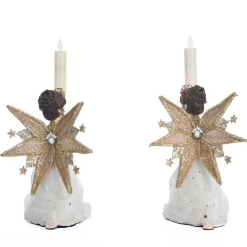 Katherines Celestial Angel Candle Holder (Set Of 2) - 24Cm