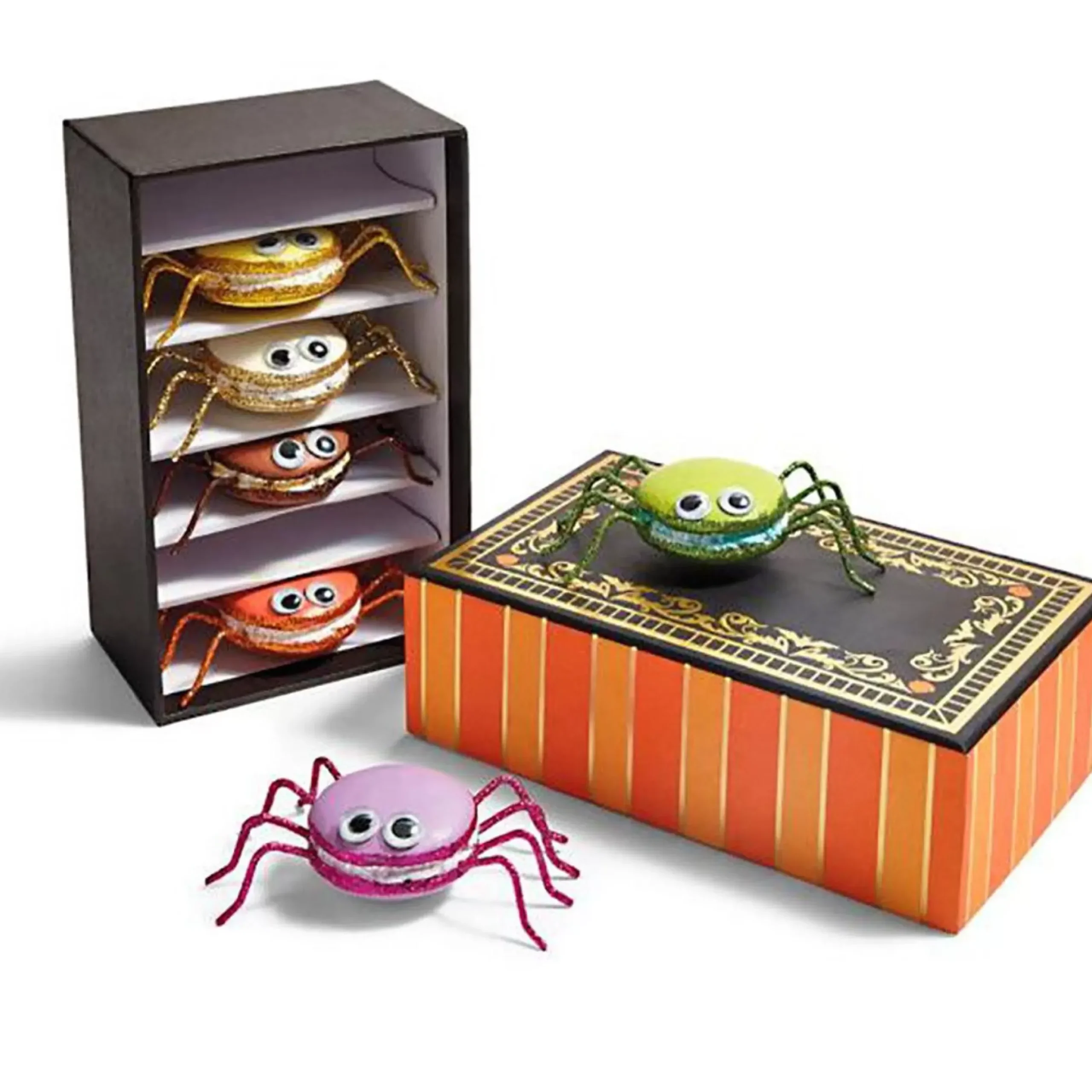 Katherines Collection Spider Macaroons (Box Of 6) - 2.5Cm