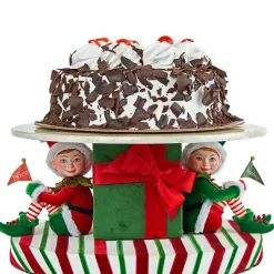 Katherine's Naughty And Nice Cake Stand (Santa's Coming To Town) - 33.5Cm
